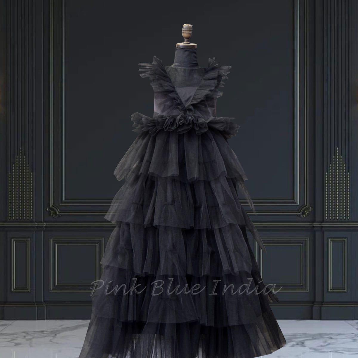 Girls black wednesday inspired dress party wear gothic birthday stylish outfit