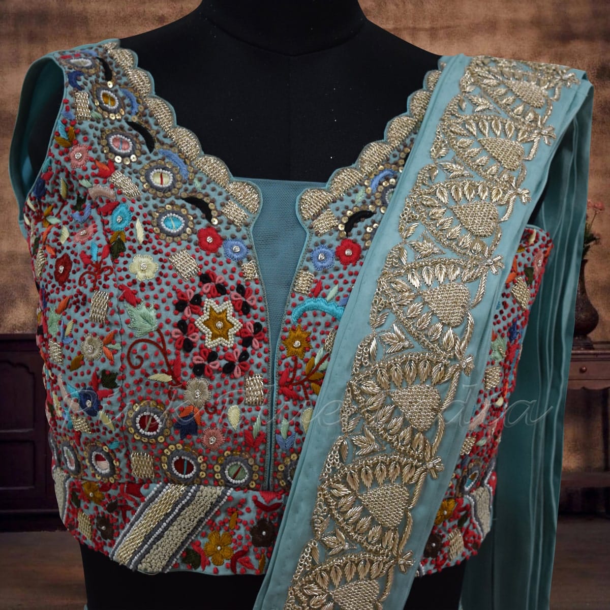 Baby shower saree for mom elegant floral festive godh bharai outfit stylish look