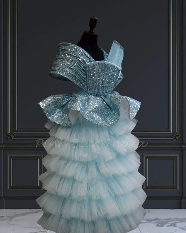 Frozen inspired dress for baby girl birthday party outfit elegant princess style