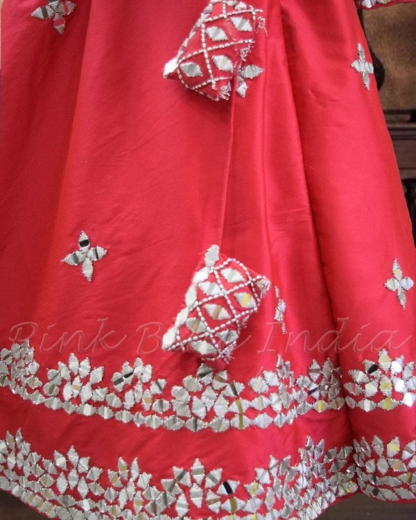 Girls peplum top lehenga mirror work festive wedding wear stylish outfit