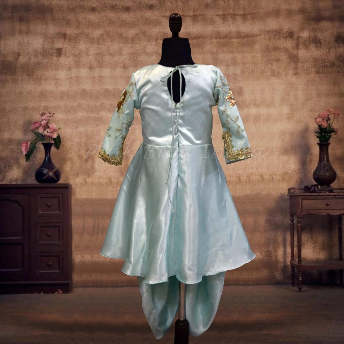 Baby girl green ethnic kurta dhoti set wedding festive outfit elegant wear