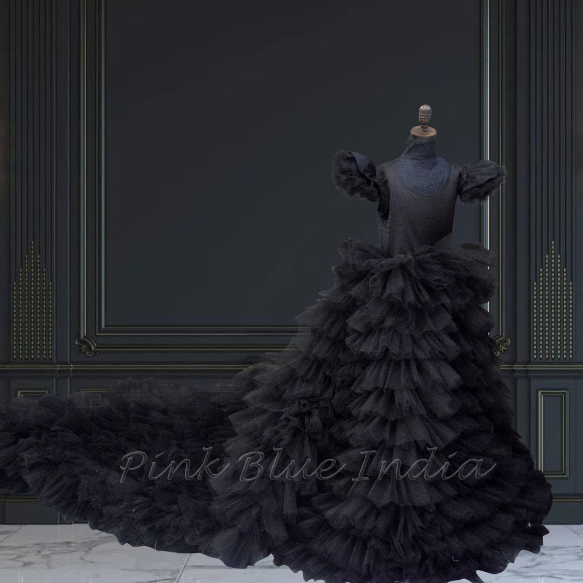 Custom princess gown for baby girl birthday party outfit elegant stylish wear