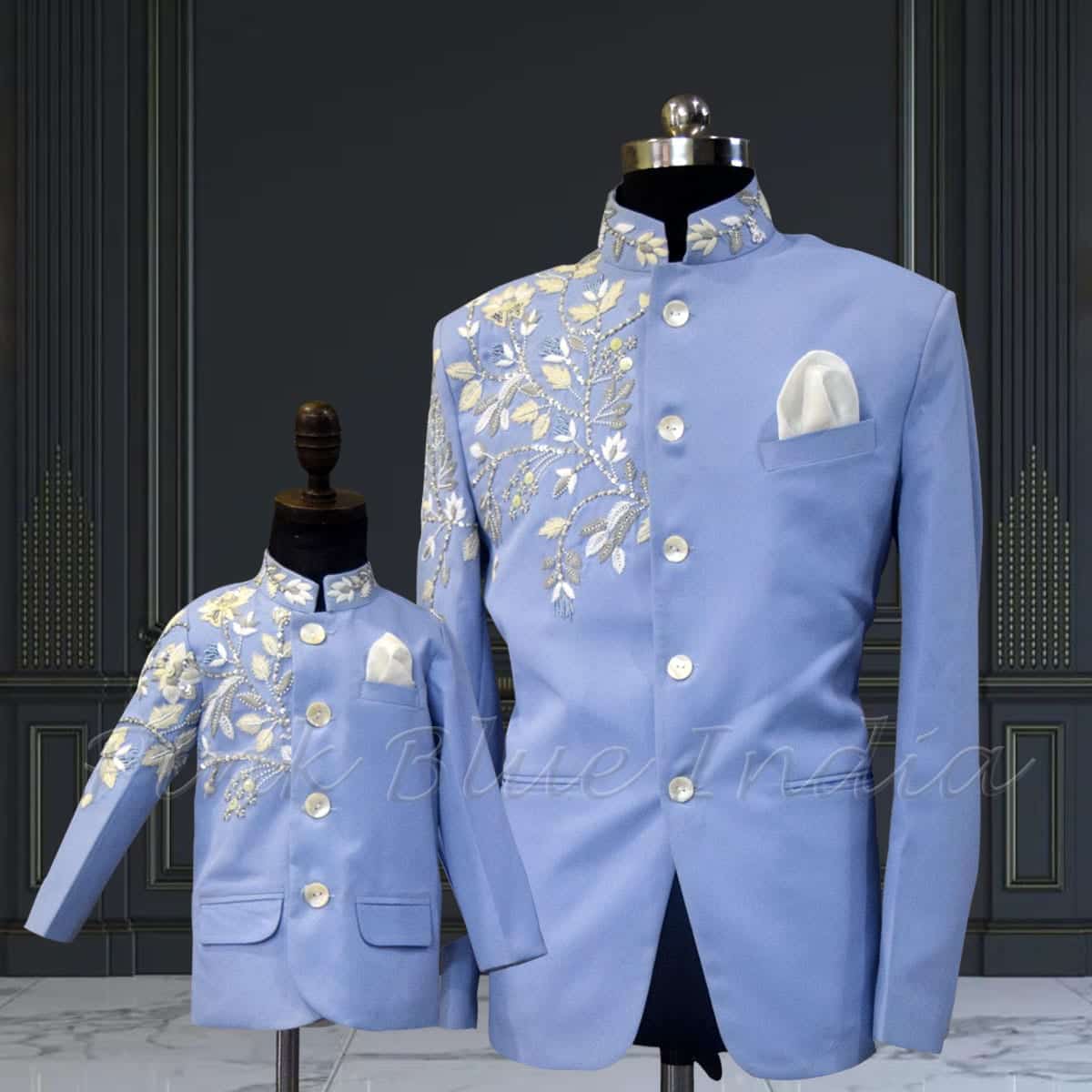 Dad kids matching bandhgala jodhpuri suit wedding party wear family outfit