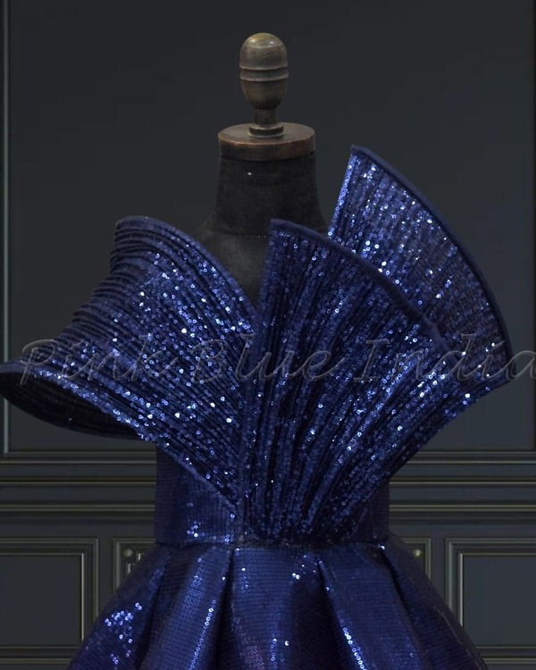 Sequin panel gown for baby girl birthday party outfit luxury stylish look