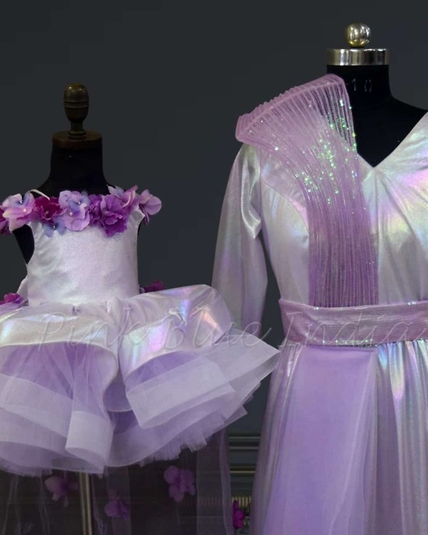 Mom daughter twinning dresses, elegant coordinated celebration wear