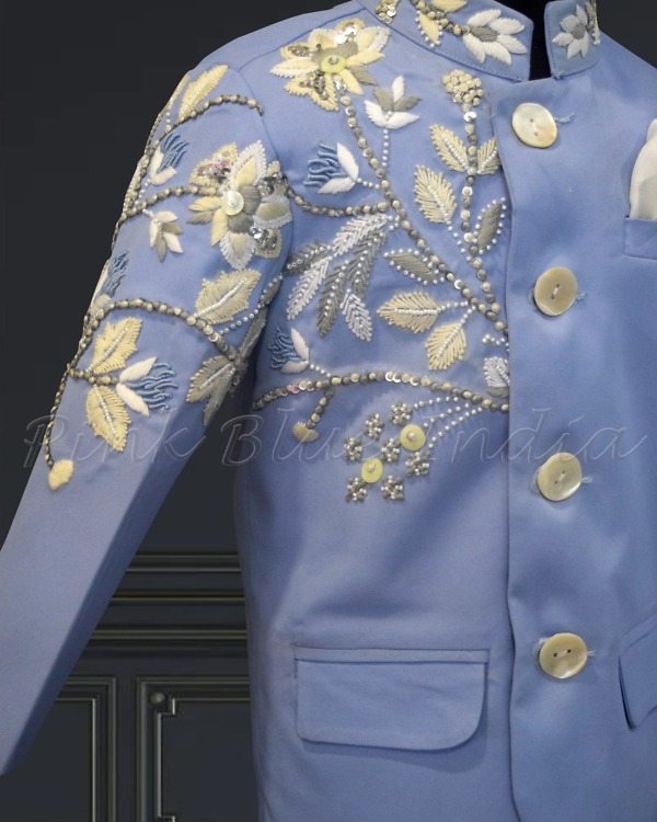 Boys embroidered bandhgala jodhpuri suit wedding party wear royal stylish look