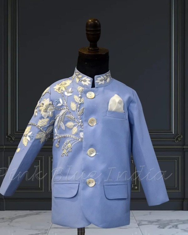 Kids embroidered jodhpuri suit wedding party wear ethnic royal stylish outfit