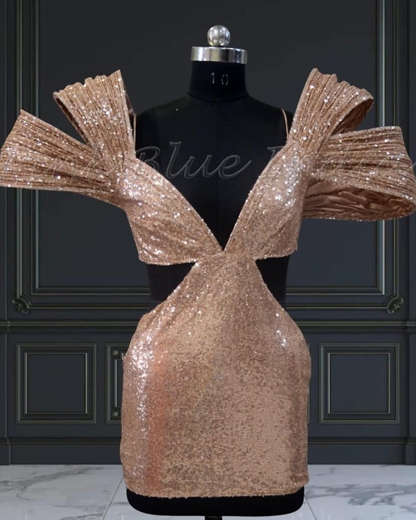Ladies bodycon gown with detachable skirt, elegant celebration wear