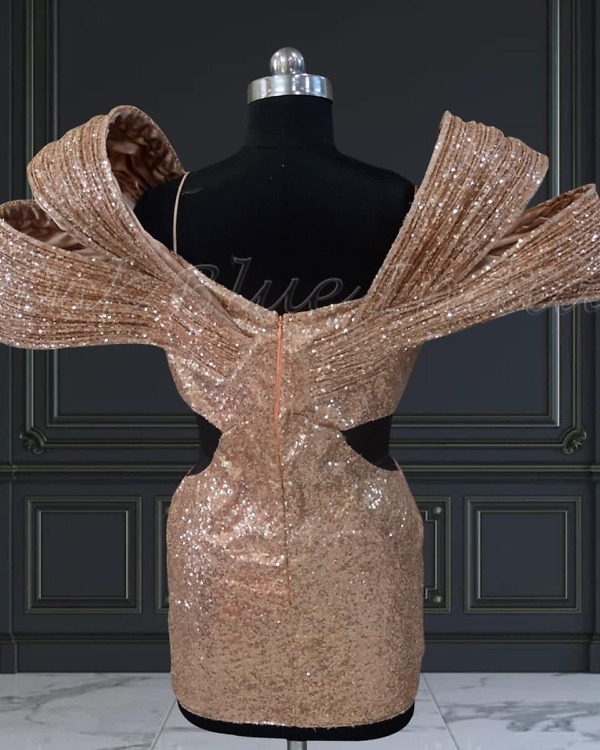 Women bodycon dress with detachable skirt, stylish party wear outfit