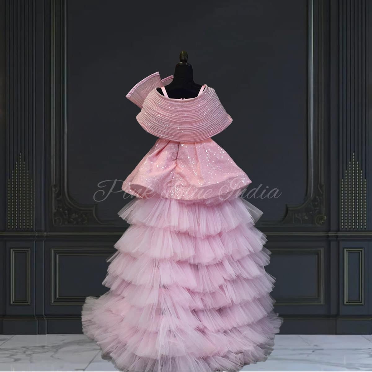 Pink high low party dress for girls, trendy birthday celebration wear