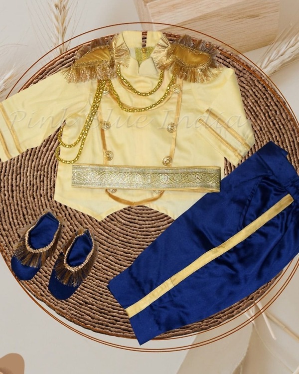 Royal prince first birthday outfit for baby boy with cape, stylish look