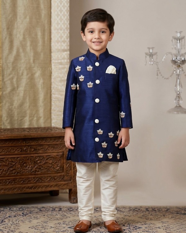 Pearl Work Kids Sherwani for Boys – Perfect for Weddings