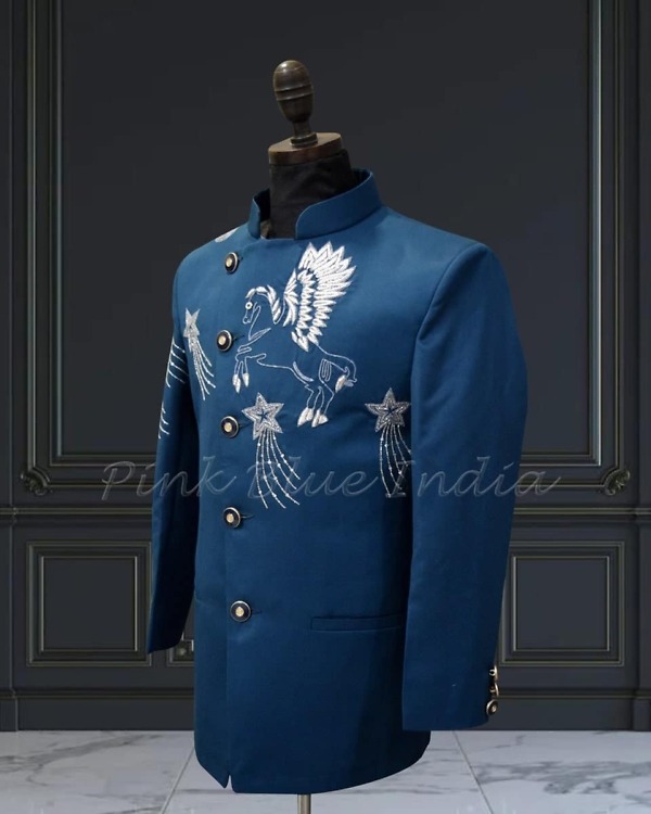 Kids royal jodhpuri outfit for birthday theme, elegant festive wear