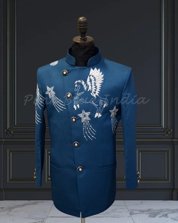 Boys ethnic jodhpuri suit for unicorn birthday theme, classy party look