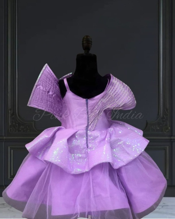 Lavender stylish designer gown for girls, elegant celebration wear