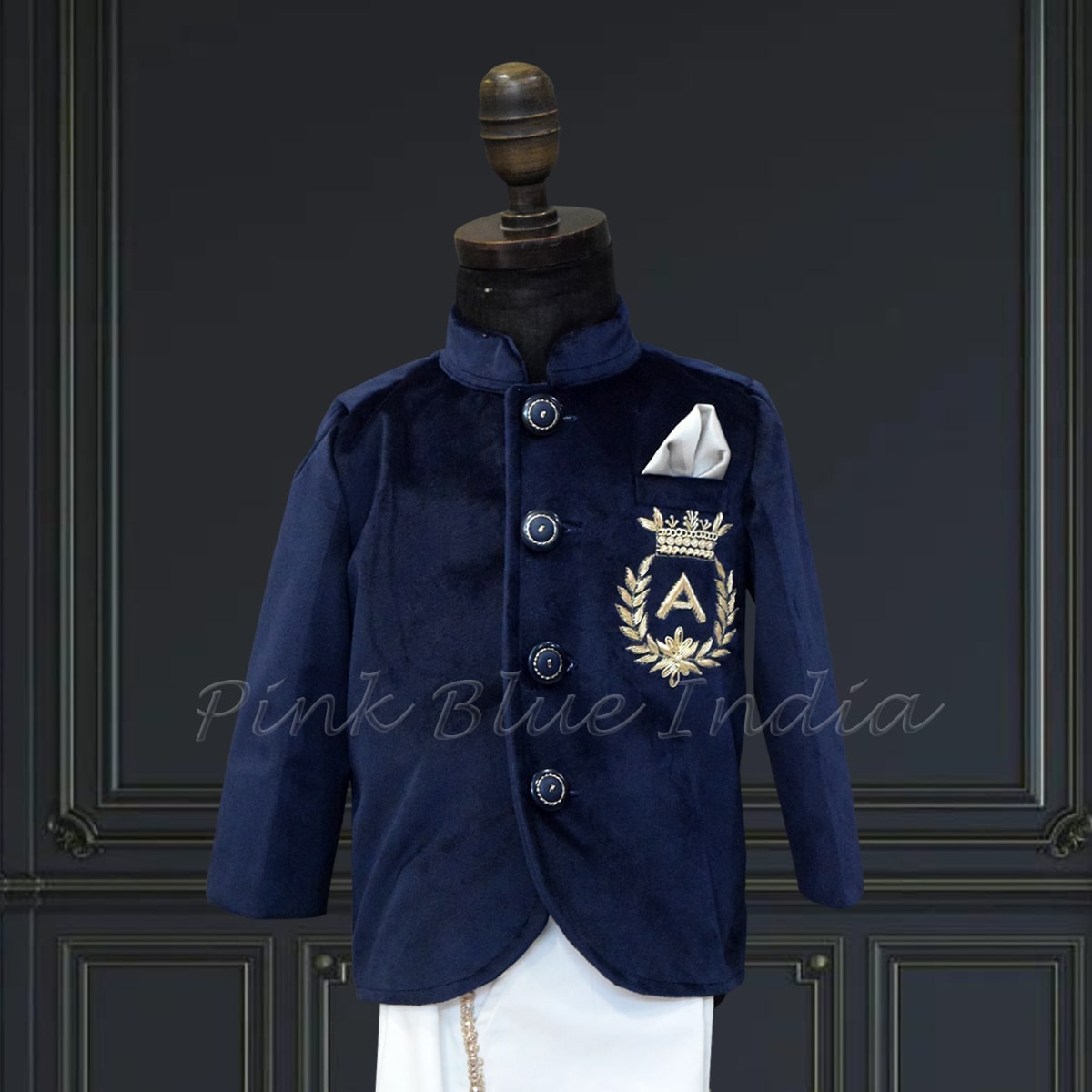 Royal blue jodhpuri suit for boys, maharaja style wedding outfit