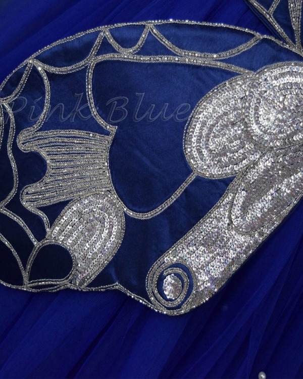 Baby girl butterfly birthday dress, blue tones, dreamy & stylish