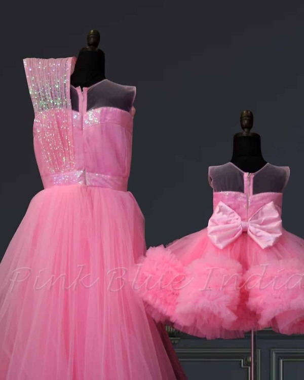 Pink gown combo for mom and daughter, special occasion, stylish & graceful