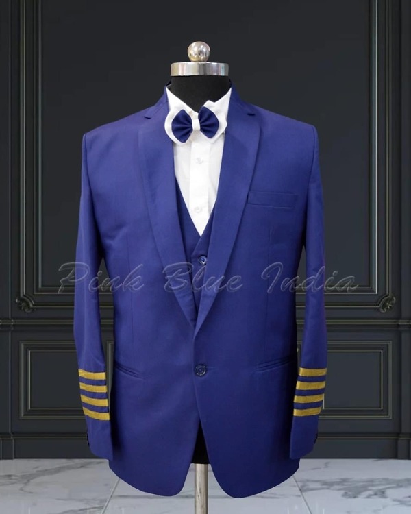 Father son matching blue suits, wedding wear, coordinated & stylish