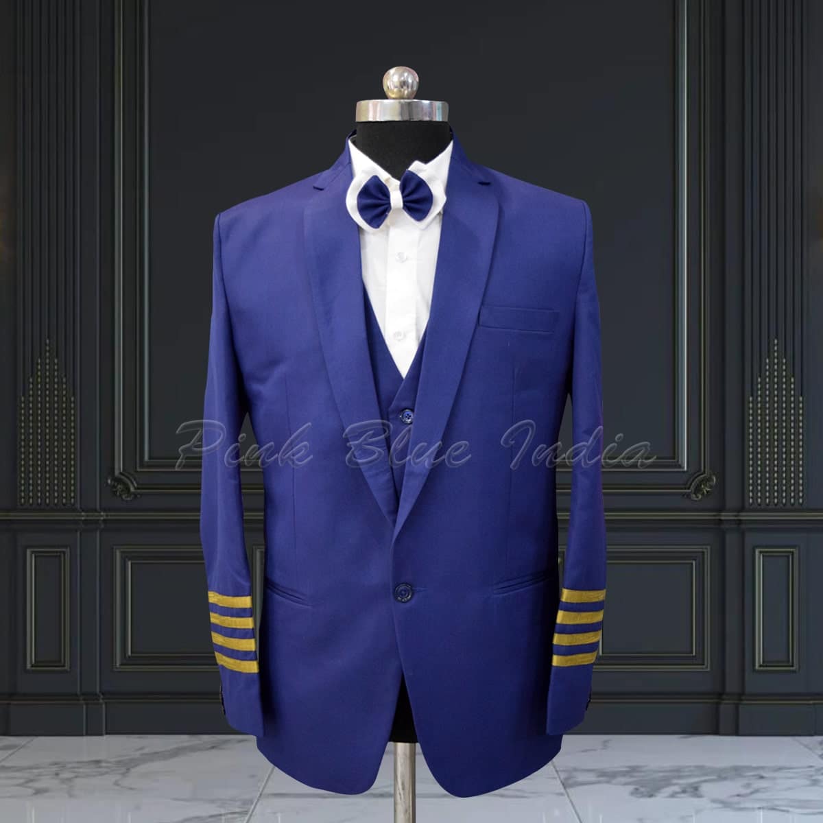 Father son matching blue suits, wedding wear, coordinated & stylish