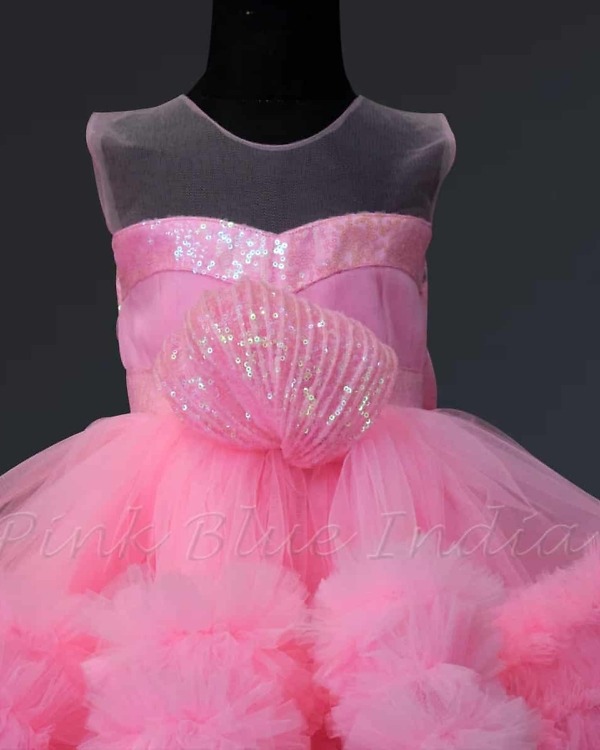 Pink frilled Barbie dress for baby girls, birthday party, cute & stylish