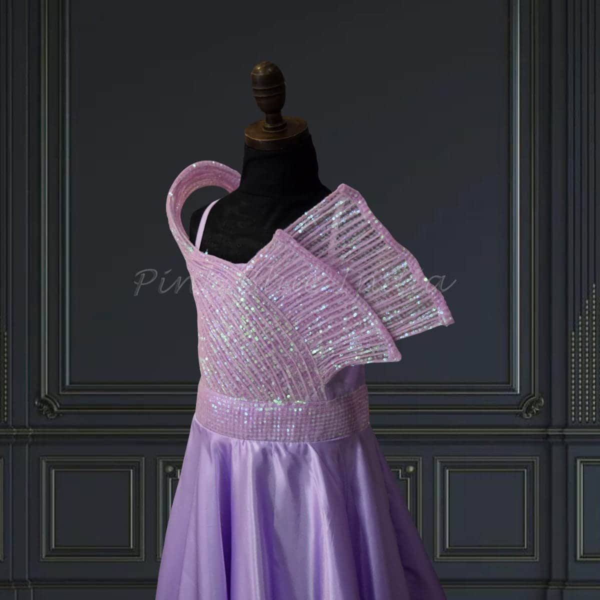 Lavender birthday gown for baby girls, elegant design, stylish & playful