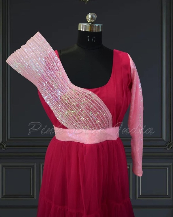 Matching gown set for mother daughter, birthday party wear, elegant stylish outfit
