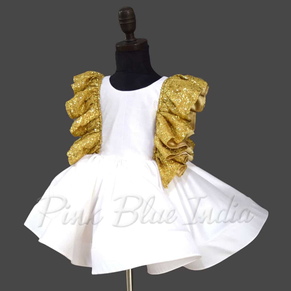 Pink knee-length party frock for baby girls, birthday, charming & cute