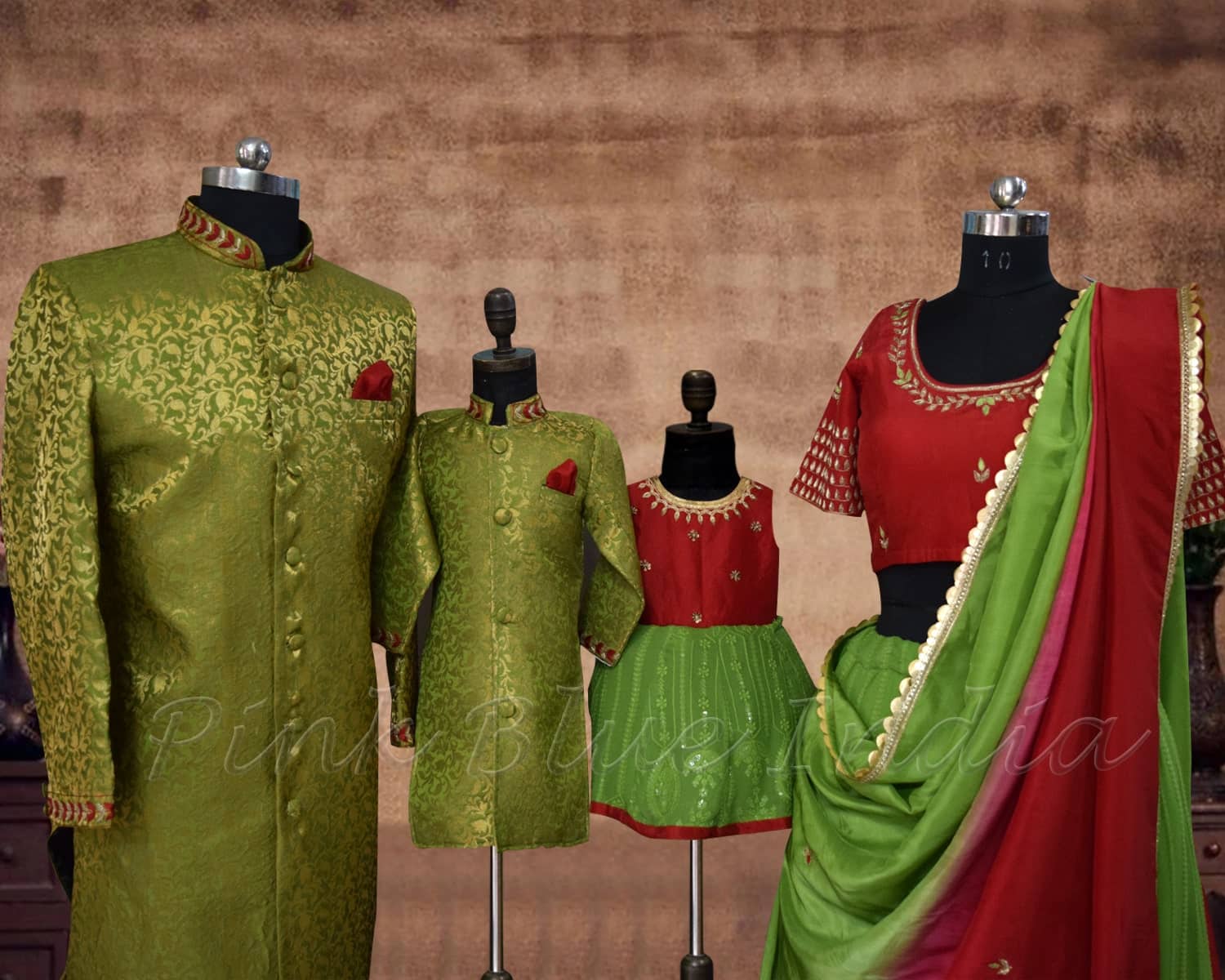 Family coordinating outfits, wedding wear, stylish & festive look