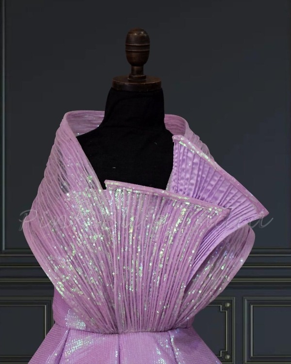 Lavender structured panel dress for girls, party wear, elegant & stylish