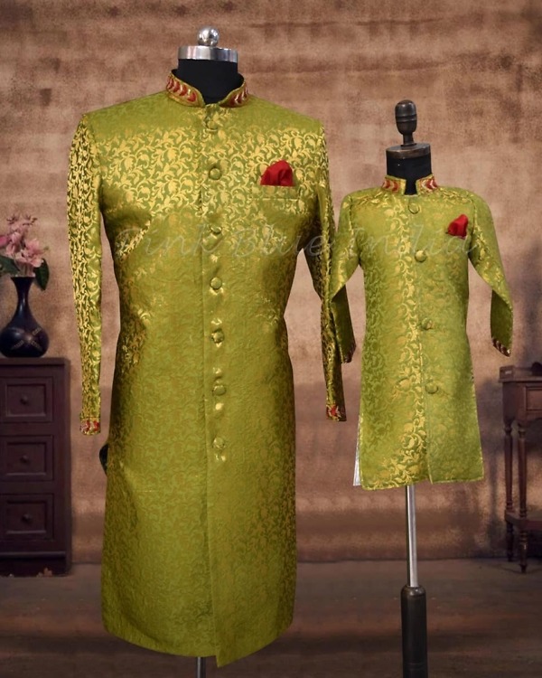 Matching father-son sherwani outfit, wedding wear, elegant & festive