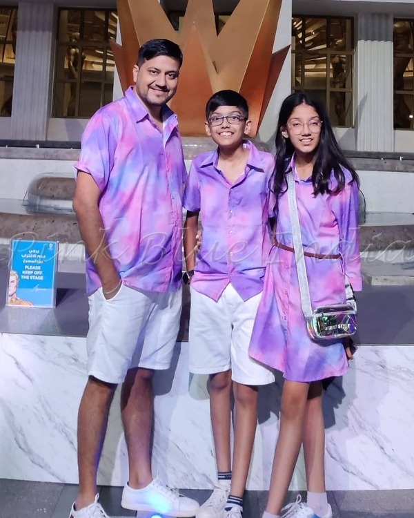 Coordinated family shirts set, dad mom kids, vacation, trendy & playful
