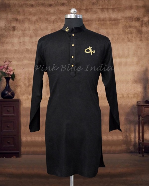 Stylish black kurta salwar set for kids, Eid and Ramadan celebrations
