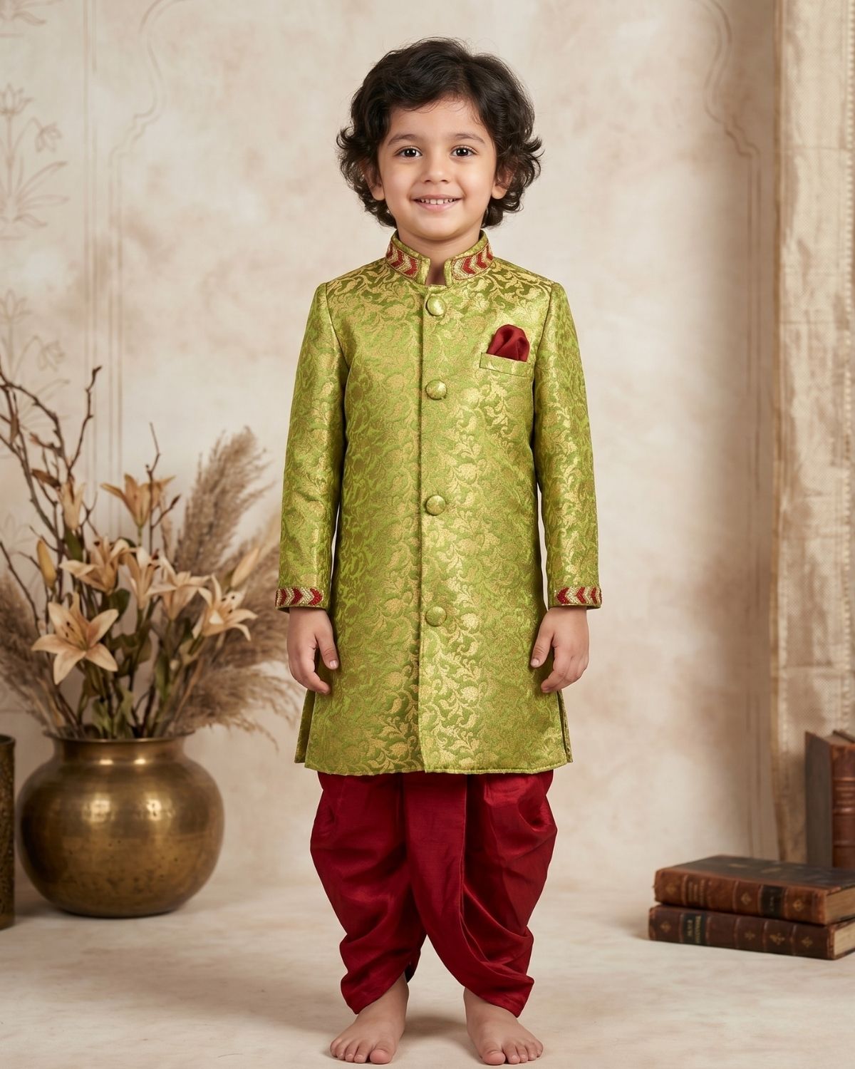 Trendy Green Wedding Sherwanis for Boys