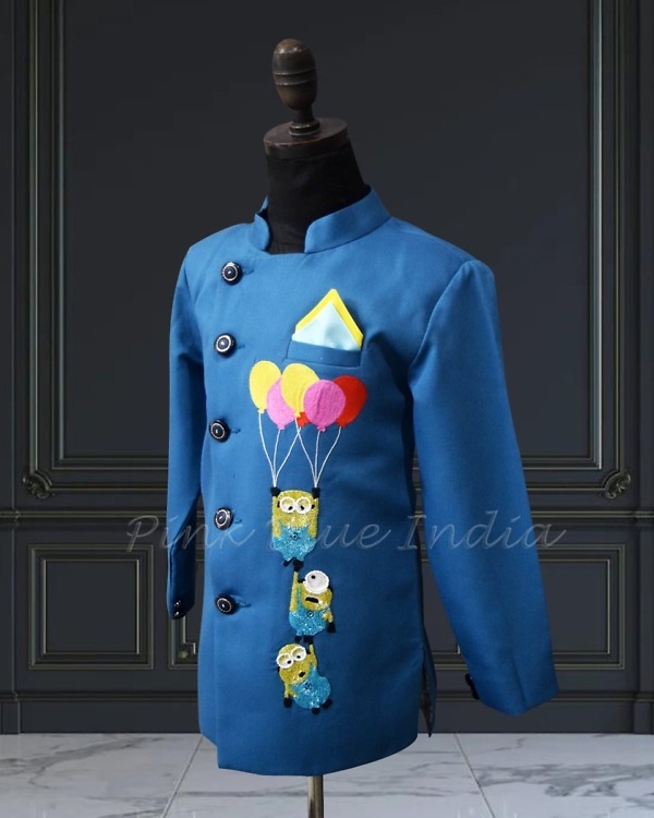 Boys Minion theme birthday 2-piece outfit, fun party wear