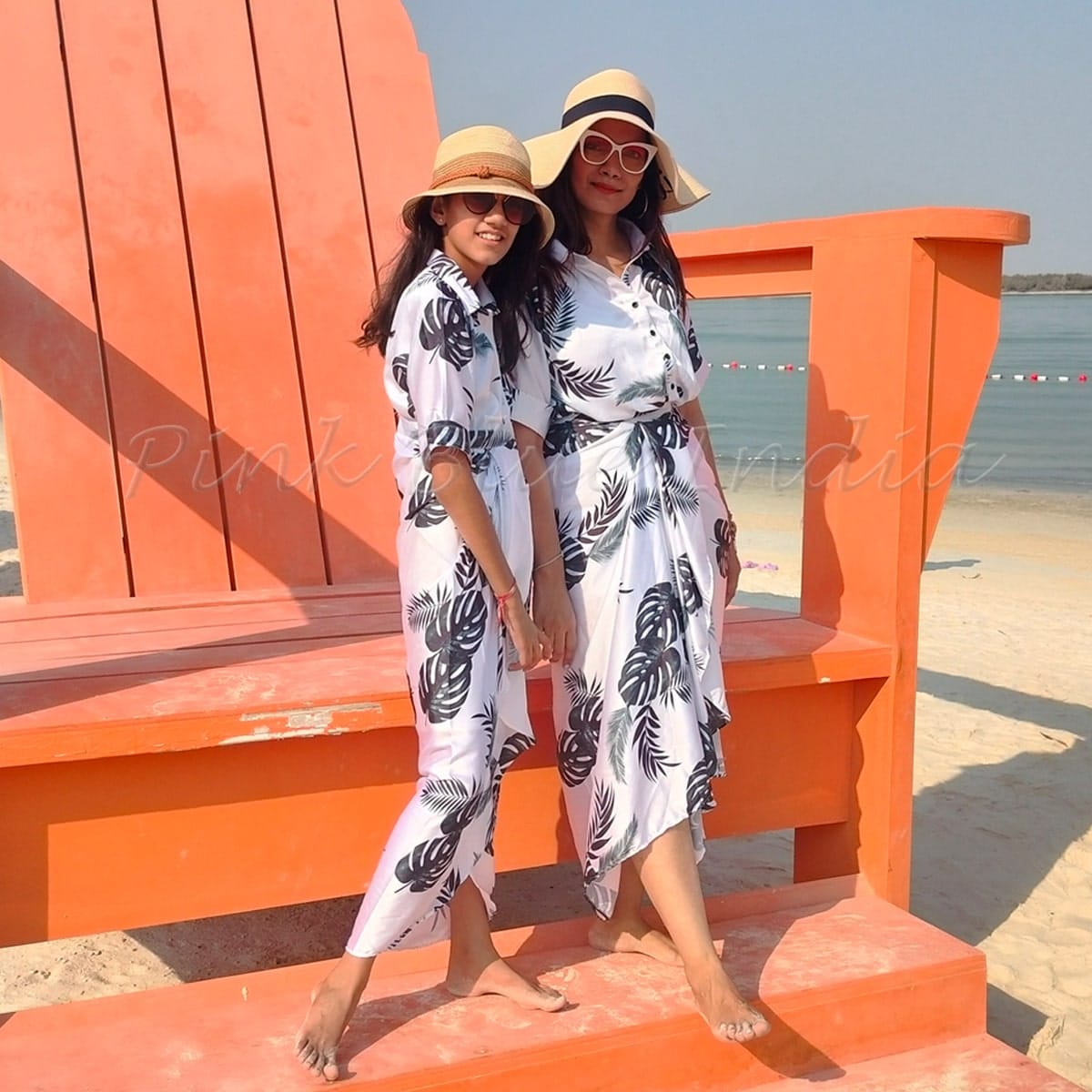 Mother daughter beach matching dresses, vacation style, cute & elegant
