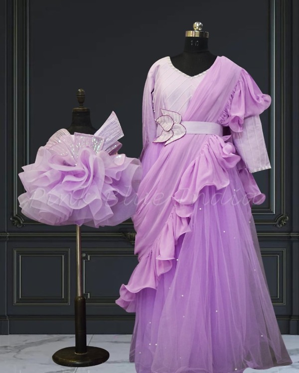 Elegant mother-daughter matching gowns, perfect for celebrations