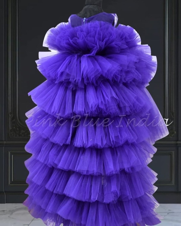 Birthday high-low party dress, purple, girls, stylish & playful