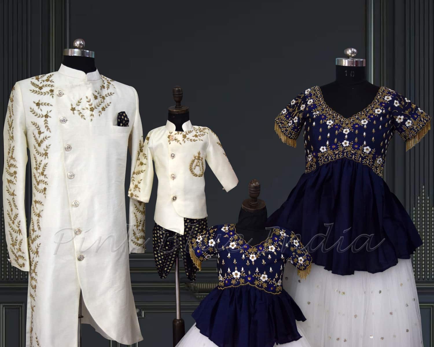 Family matching wedding outfits, Indian ethnic wear, festive & stylish look