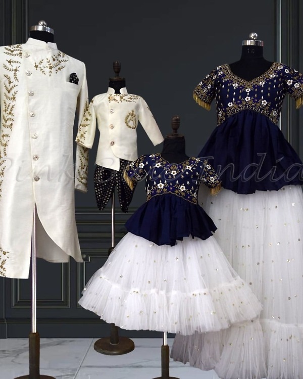 Coordinated family ethnic outfits for weddings, traditional style, elegant & festive