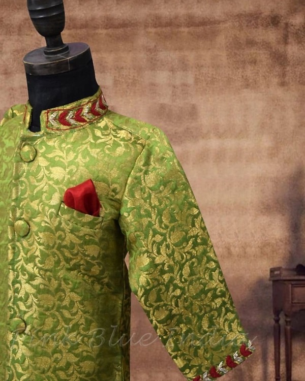 Green wedding sherwani for men, traditional wear, stylish & royal