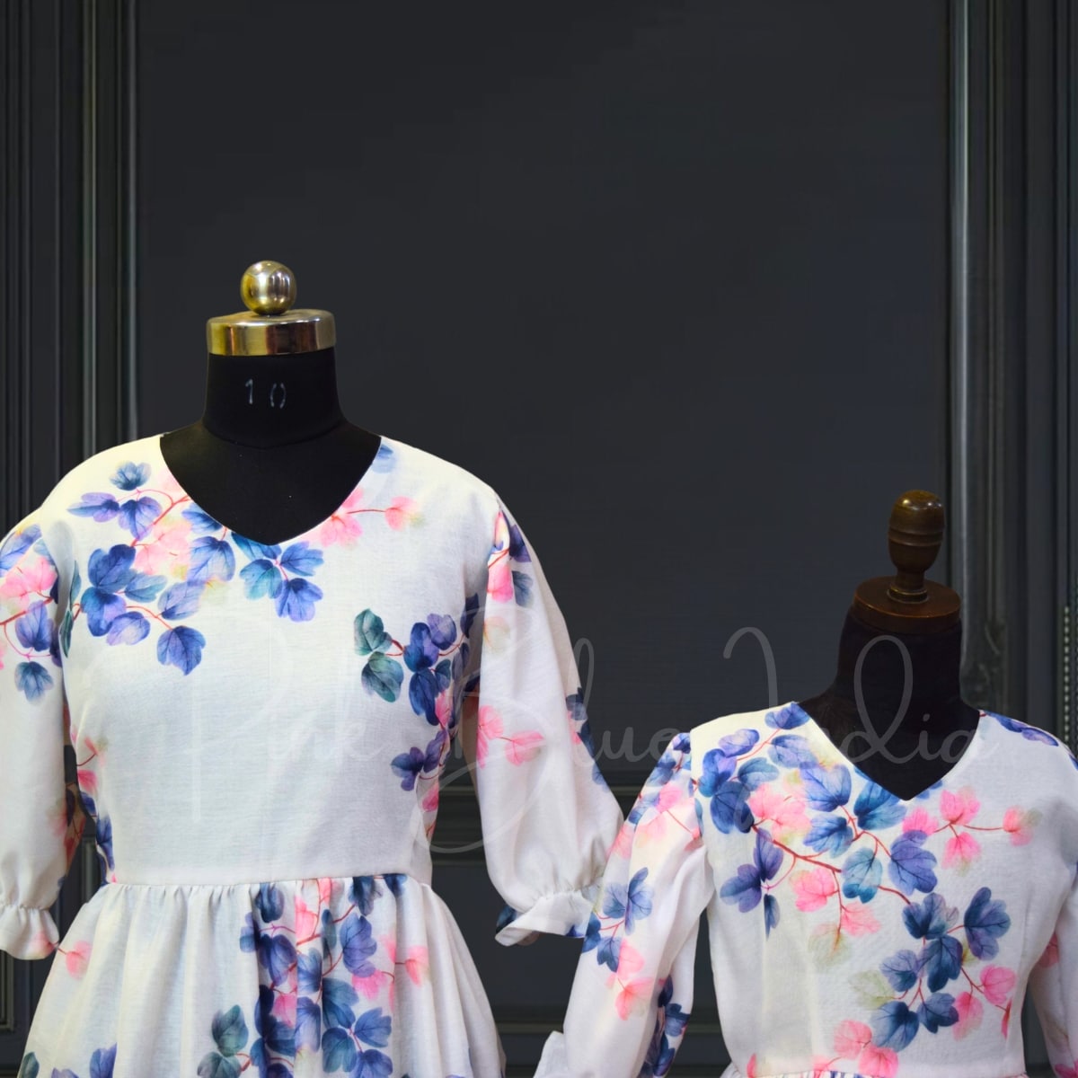 Matching floral summer dress for girl and mom, stylish festive wear