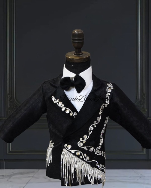 Handwork designer party suit for 1-year-old boy, stylish festive outfit