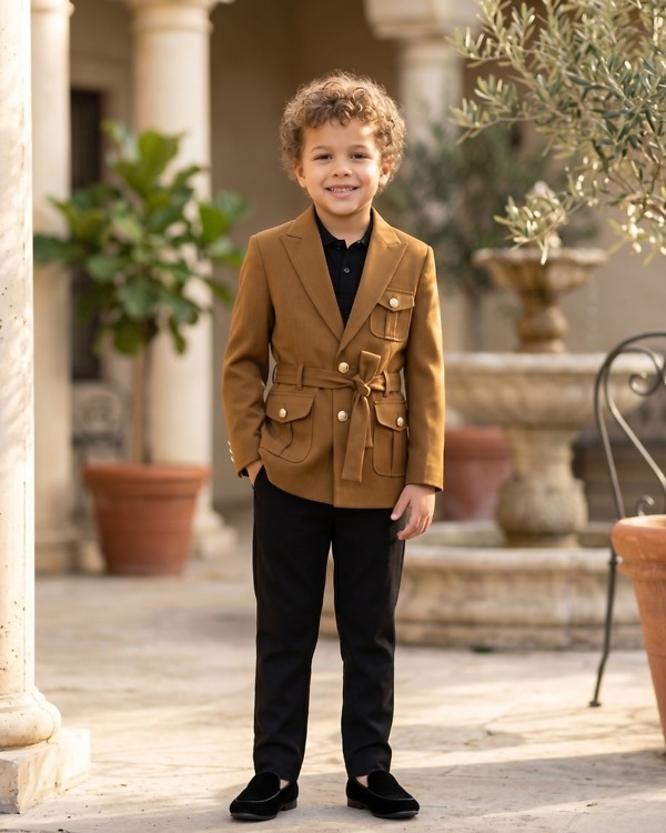 Buy Designer Trendy Hunting Jacket with Belt for Boys