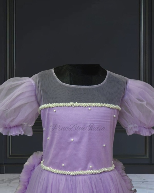 Girls lavender princess gown - detachable train