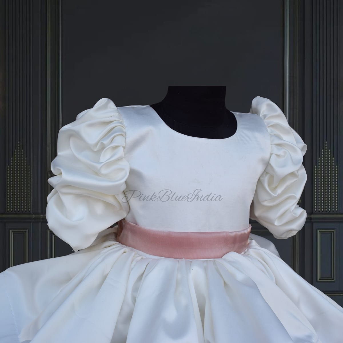 Off-white layered frock for girls, trendy party wear, stylish look