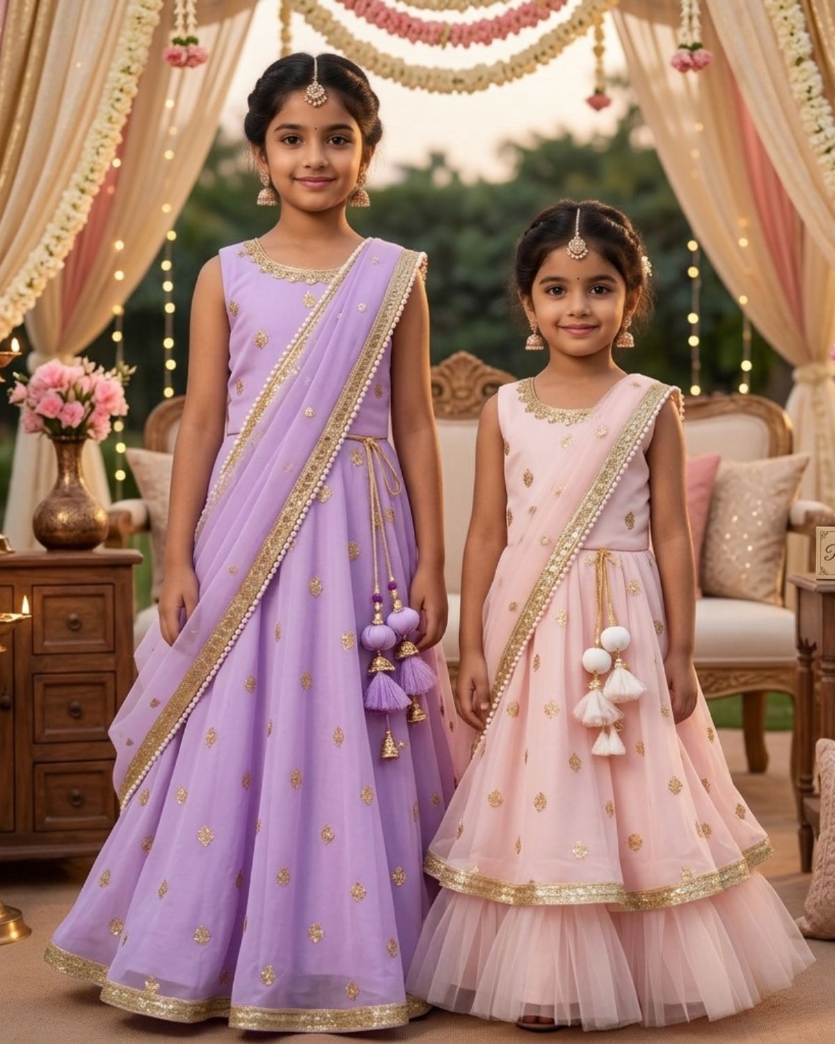 Indo Western Gown Combo Set for Sibling