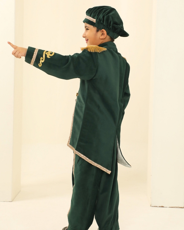Baby Boy Green Velvet Prince Outfit Birthday Costume Royal Party Wear Pink Blue India