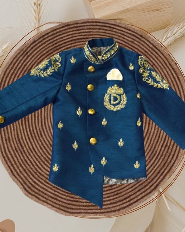Kids Blue Sherwani with Hand Embroidery Traditional Outfit Pink Blue India